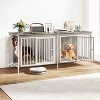 XBRIGH 78/63 Inch Dog Cage Furniture,  Double Doors Dog Kennel Furniture with Removable Divider, Thick Wooden Dog Crate Furniture for 2 Medium Dogs - 2 of 4