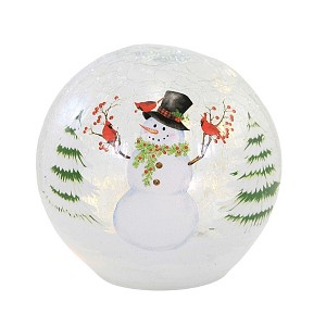 Christmas Snowman W/Cardinals Globe Gold Crest Distributing  -  Decorative Figurines - 1 of 3