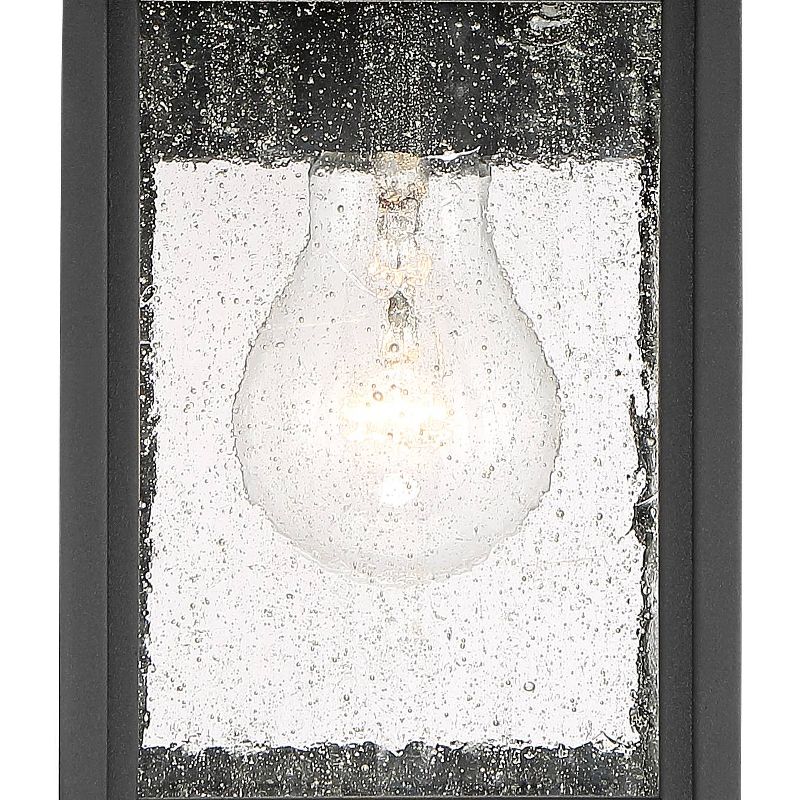 John Timberland Moray Bay Mission Outdoor Wall Light Fixture Black Motion Sensor Dusk to Dawn 11 1/2" Seedy Glass for Post Exterior Barn Deck House, 3 of 9