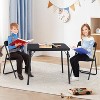 Folding Card Table and Chair Set of 5, Upholstered Foldable Table and Chair Set, Portable Metal Frame Children's Activity Table and Chairs Set - 4 of 4