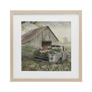 Stupell Industries Gathering Fragrance Flower Truck Framed Print Under Glass Art - 1 of 4