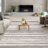 Non-Slip Striped Area Rug - Washable Low Pile Stain Resistant Foldable Mat for Living Room, Bedroom, Indoor Use - 3 of 4