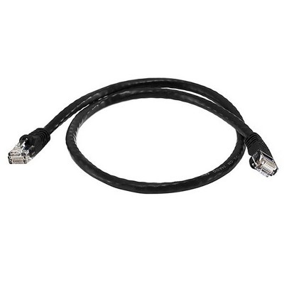 Monoprice Cat6 Ethernet Patch Cable - 2 Feet - Black | Network Internet Cord - RJ45, Stranded, 550Mhz, UTP, Pure Bare Copper Wire, 24AWG