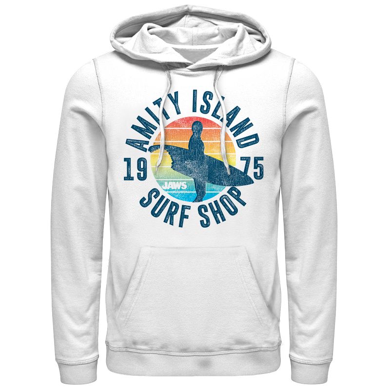 Men's Jaws Retro Amity Island Surf Shop Pull Over Hoodie, 1 of 5