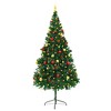 Artificial Pre-lit Christmas Tree with Baubles Green 7 ft - 3 of 4