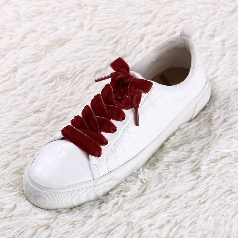 Elerevyo Sneakers Boots Flat Velvet Wide Ribbon Strings Shoelaces 0.6 Inches 1 Pair, 2 of 7