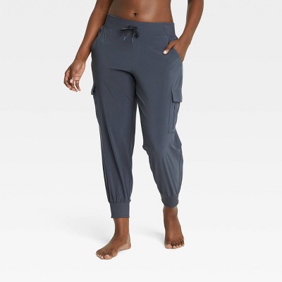 Women's Stretch Woven Taper Pants - All in Motion™ Black XL