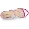 Allegra K Women's Breezy Glitter Opened Toe Crisscross Strap Chunky Sandals - 4 of 4