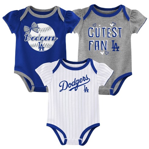 Los Angeles Dodgers Girls Infant Sweet Spot Three-Piece Bodysuit, Skirt &  Booties Set - White/Royal
