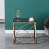 Stainless Steel Cube Coffee Table, Modern Coffee Table with Tempered Glass Top for Dining Room Kitchen Living Room - 3 of 4
