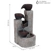 Sunnydaze Outdoor Polyresin Solar Powered Aged Tiered Vessels Water Fountain with Battery Backup - 29" - 2 of 4
