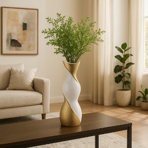 Decorative Ceramic Vase - Complements Living Room, Office, and Bedroom - Perfect Flower Vase for Table Accent and House Decor - 1 of 4