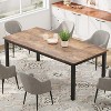 71 Inch Rectangle Dining Table for 6-8 People, Large Rectangle Kitchen Table, Modern Industrial Dining Room Table, Metal Legs, Round Corners - 4 of 4