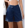 Women's High Waist Jeans - Raw Hem Raw Edge Denim Pants - 2 of 4