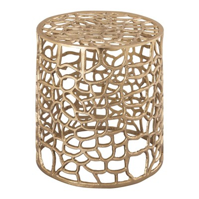 Sophia Tiny Round Gold Aluminum Accent Table