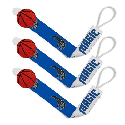 Image of BabyFanatic Officially Licensed Unisex Baby Pacifier Clip 3-Pack NBA Orlando Magic.