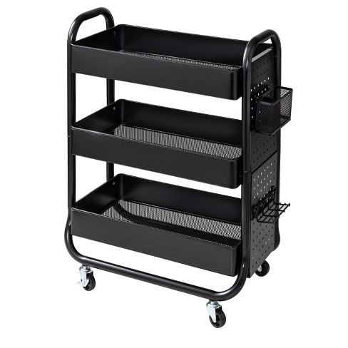 Honey-Can-Do 12 Drawer Rolling Storage Cart Black