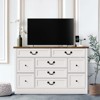 Farmhouse 9-Drawer Dresser with Charging Station, 54" Wide Vintage Wood Chest, Metal Handles, for Bedroom, Living Room, Hallway ¨C TV Stand - 2 of 4