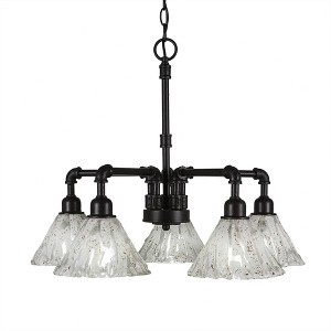 Toltec Lighting Vintage 5 - Light Chandelier in  Dark Granite with 7" Italian Ice Shade - 1 of 1