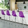 LeisureMod Cresco Mid Century Modern Acrylic Counter Height Barstool with Chrome Base – Ideal for Kitchens and Dining Rooms - 3 of 4