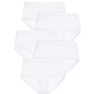 Comfort Choice Women's Plus Size Full Coverage Nylon Brief 5-Pack - 1 of 4