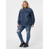 Agnes Orinda Women's Plus Size Regular Fit Button Down Long Sleeve Denim Shirts - 2 of 4