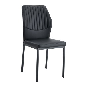 Lyngins Modern Dining Chairs with High Backrest,Upholstered Kitchen Chairs with Metal Legs,PU Chairs for Dining Room,Kitchen - 1 of 4