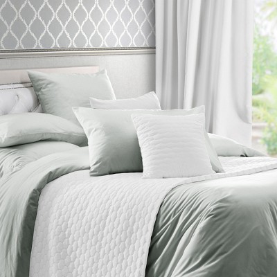 Light Grey 400 Thread Count Cotton Sateen Full/Queen Duvet Cover Set