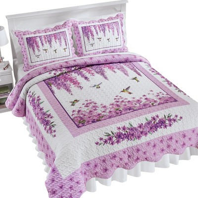 Collections Etc Hummingbird Wisteria Quilt