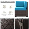 LayinSun 7 Pieces Outdoor Patio Furniture Set with 44" Fire Pit Table Brown Rattan Sectional Sofa Conversation Sets - 3 of 4
