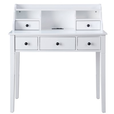 Agia Built-In USB Port Writing Desk White - Acme Furniture