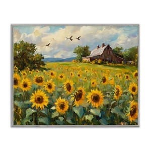 Stupell Industries Sunflower Farm Floral Field Framed Giclee Art - 1 of 4