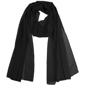 Elerevyo Women's Solid Chiffon Sheer Lightweight Soft Long Scarf Shawl 1 Pc - 1 of 4