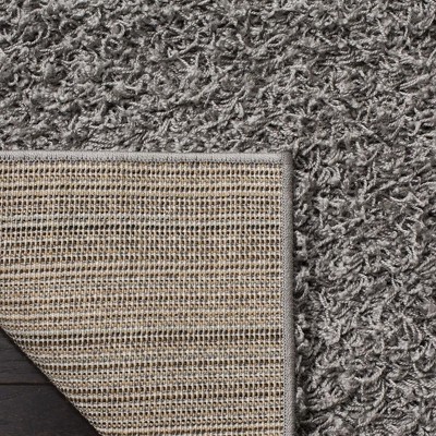 Light Grey 4' x 6' Synthetic Shag Area Rug