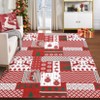 Christmas Area Rug Christmas Patchwork Pattern Floor Cover - 2 of 4