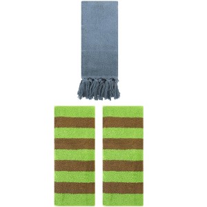 REGALWOVEN 3 Packs Striped and Solid Tassels Absorbent Soft Cotton Hand Towel for Bathroom - 1 of 4