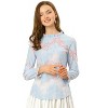 INSPIRE CHIC Women's Crochet Lace See-Through Ruffle Frill Neck Floral Elegant Blouse - 2 of 4