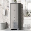 Okak Modern Bathroom Storage Cabinet with 2 Doors and 4 Drawers, 68Inch Tall Cabinet with Adjustable Shelf - 4 of 4