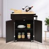 Costway Rolling Kitchen Island Utility Kitchen Cart Storage Cabinet Brown/White - 4 of 4