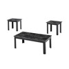 3-Pc Traditional Rectangular Coffee Table and Square End Tables Set with Faux Marble Tops, Elegant Accent for Living Room or Lounge - 2 of 4