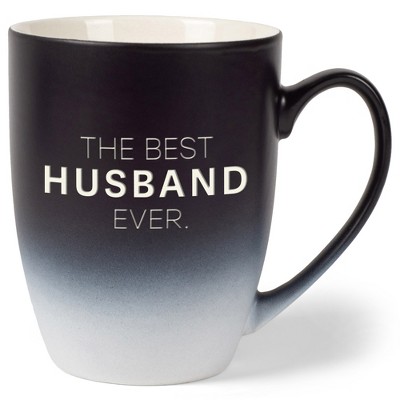 Elanze Designs The Best Husband Ever Two Toned Ombre Matte Black and White 12 ounce Ceramic Stoneware Coffee Cup Mug