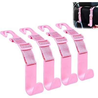 TruAIR 4-Pack Car Headrest Hooks Ð Adjustable Seat Back Hangers for Bags