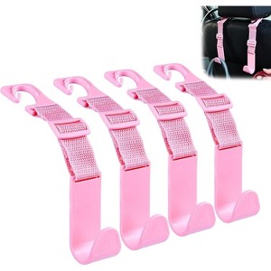TruAIR 4-Pack Car Headrest Hooks Ð Adjustable Seat Back Hangers for Bags - 1 of 4