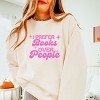 I Prefer Books Over People Stars - Women's Lightweight Garment Dyed Sweatshirt - 3 of 4