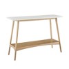 NicBex Console Table with Open Bottom Storage Shelf,Minimalist Entryway Table with Off-white Tops,Modern Couch Table for Living Room,Off-White+Ntural - 2 of 4