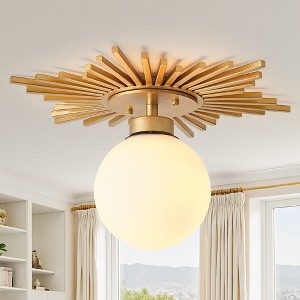 Parrot Uncle 18" Modern Gold Semi-Flush Mount Ceiling Light 1-Light - 1 of 4