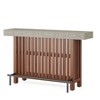 Lirago Gray Engineered Wood and Iron 2-Tier Bar Table 63x15.8x41.5 Inch with Footrest - 2 of 4
