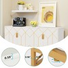 Lirago Modern White and Gold Sideboard Buffet-Kitchen Storage Cabinet with Metal Legs 59.06"Lx13.78"Wx35.43"H - 3 of 4