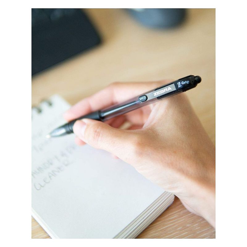 Zebra Z-Grip Retractable Ballpoint Pen Black Ink Medium Dozen 22210, 3 of 6