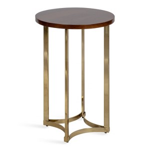 Kate and Laurel Bellingham Round Wood Side Table, 18x18x26, Walnut Brown - 1 of 4